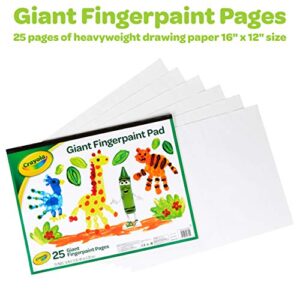 Crayola Giant Fingerpaint Paper, 25 Pages, 16" x 12" (99-3405) , White