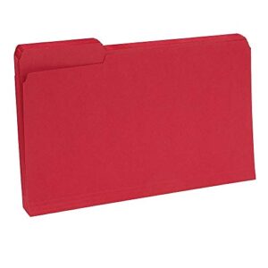 staples 224550 colored top-tab file folders 3 tab red legal size 100/pack