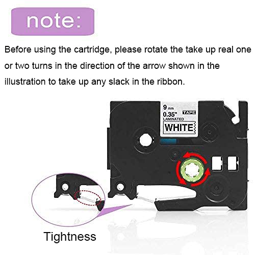 MarkDomain Compatible Label Tape Replacement for Brother TZe-131 TZe-221 Laminated P Touch Label Maker Tape, Black on White/Clear, 12mm x 8m & 9mm x 8m (4+3 Pack)