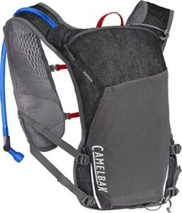 camelbak zephyr limited edition run vest with 2l fusion hydration bladder – heather grey/racing red