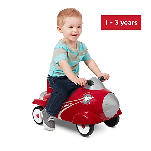 Radio Flyer Retro Rocket Ride On, Red Ride On Toy for age 12 months to 36 months