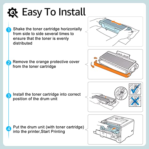 greencycle TN460 TN-460 Toner Cartridge Replacement Compatible for Brother Intellifax 4100 4100e 5750 5750e MFC-1260 MFC-9870 MFC-9700 MFC-2500 DCP-1400 DCP-1200 Series Printer (Black, 6 Pack)