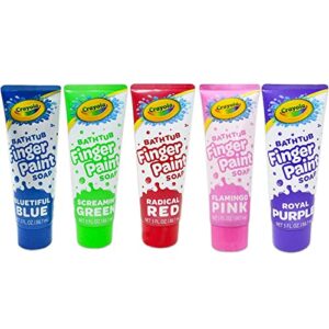 crayola bathtub fingerpaint 5 color variety pack, 3 ounce tubes (bluetiful blue, screamin’ green, radical red, flamingo pink, royal purple)