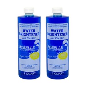 robelle 2420-02 water brightener and clarifier for swimming pools, 1-quart, 2-pack