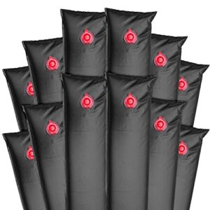 robelle 3808-blk-12 deluxe 16g. single-chamber 8-foot black winter water tube for swimming pool covers, 12-pack