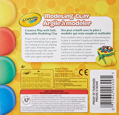 Crayola Modeling Clay, 4 Classic Colors (16 oz), Art and School Supplies for Kids, Gifts for Boys & Girls