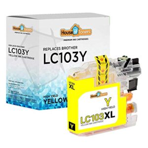 houseoftoners compatible ink cartridge replacement for brother lc103y (1 yellow)