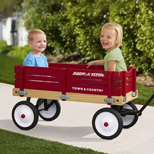 Radio Flyer Town and Country Wagon, Wooden Red Wagon