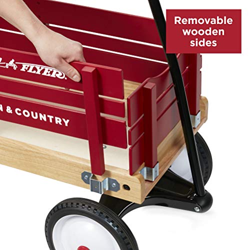 Radio Flyer Town and Country Wagon, Wooden Red Wagon