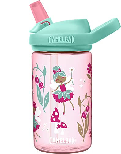 CamelBak Eddy+ 14 oz Kids Water Bottle with Tritan Renew – Straw Top, Leak-Proof When Closed, Spring Fairies