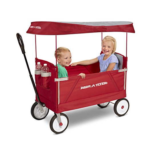 Radio Flyer 3-In-1 EZ Folding, Outdoor Collapsible Wagon for Kids & Cargo, Red Folding Wagon