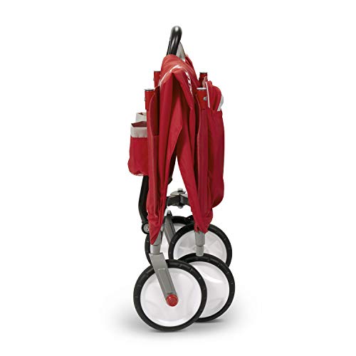 Radio Flyer 3-In-1 EZ Folding, Outdoor Collapsible Wagon for Kids & Cargo, Red Folding Wagon