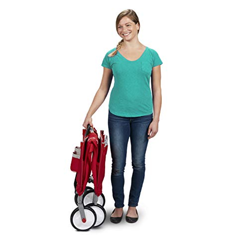 Radio Flyer 3-In-1 EZ Folding, Outdoor Collapsible Wagon for Kids & Cargo, Red Folding Wagon