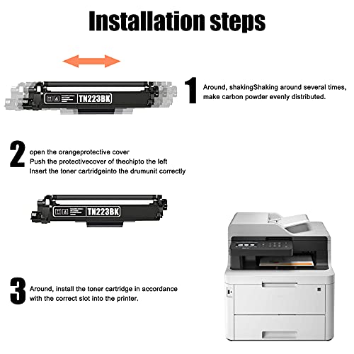 ALLU 5 Pack [2BK+1C+1Y+1M] Compatible TN223BK TN223C TN223M TN223Y Toner Cartridge Replacement for Brother MFC-L3770CDW HL-3210CW 3230CDW 3290CDW Printer Toner Cartridge.