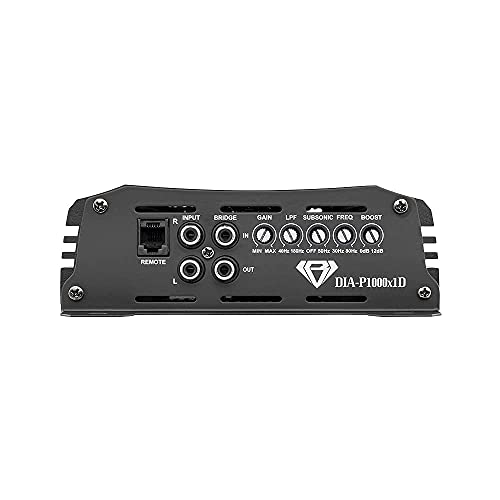 Black Diamond DIA-P1000X1D Car Audio Amplifier Class D 1-Channel Monoblock Amp 1000 Watts Rms Remote Level Control Included