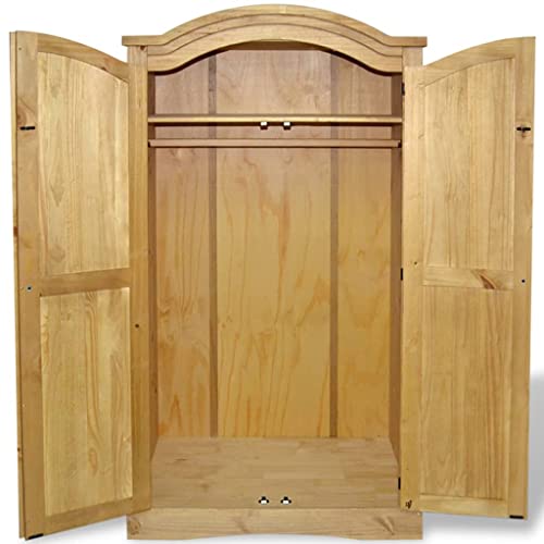 vidaXL Wardrobe Mexican Pine Corona Range w/ 2 Doors Organizer Closet Cabinet