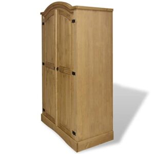 vidaXL Wardrobe Mexican Pine Corona Range w/ 2 Doors Organizer Closet Cabinet