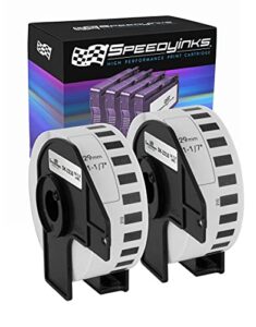 speedy inks compatible paper tape replacement for brother dk-2210 (white, 2-pack)