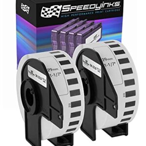 Speedy Inks Compatible Paper Tape Replacement for Brother DK-2210 (White, 2-Pack)