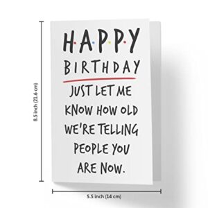 Funny Birthday Card For Men and Women, Single Large 5.5 x 8.5 Happy Birthday Card For Him Or Her, Birthday Card For Husband, Birthday Card For Brother - Birthday Card For Sister, Birthday Card For Son, Nephew, Niece - Karto - You Are Now Happy