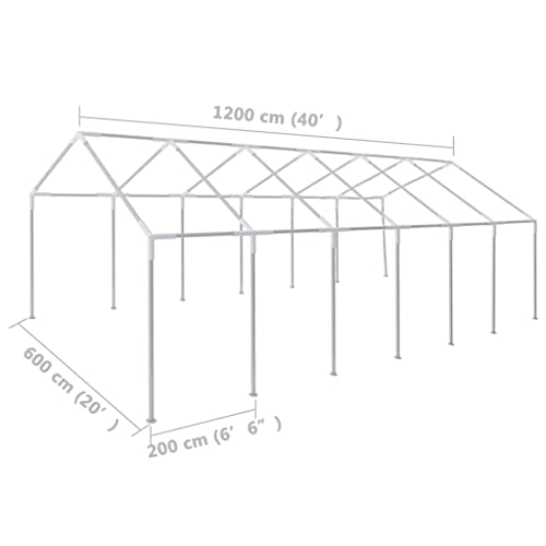 vidaXL Party Tent Heavy Duty with Windows Side Walls Outdoor Patio Garden Pop Up Gazebo Canopy White 39.4' x 19.7'