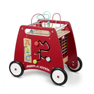 radio flyer deluxe push & play cube walker, walker toy for ages 1-3