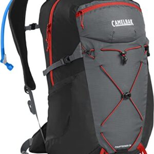 CamelBak Fourteener 26 Hiking Hydration Pack - Hike Backpack - 100 oz, Graphite/Red Poppy