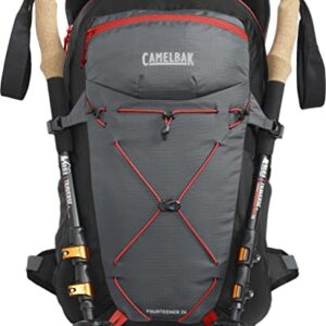 CamelBak Fourteener 26 Hiking Hydration Pack - Hike Backpack - 100 oz, Graphite/Red Poppy