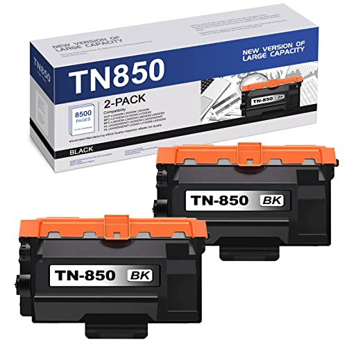 EDH Compatible TN850 TN-850 Toner Cartridge Replacement for Brother High Yield Compatible with DCP-L5600DN MFC-L6750DW L5700DW L5800DW L6800DW HL-L5200DW/DWT L6250DW L5100DN Printer (2 Pack,Black)