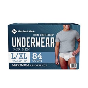 members mark member’s mark total protection underwear for men, largeextra large (84 count)