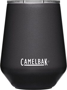 camelbak horizon 12 oz wine tumbler – insulated stainless steel – tri-mode lid – black