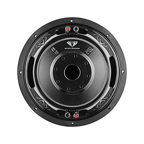 BLACK DIAMOND DIA-R12D2 12 Inch Car Audio Subwoofer 1200 Watts Dual Voice Coil 2+2 Ohms (1 Speaker)