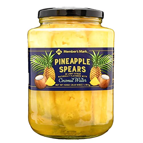 Member's Mark Pineapple Spears in Coconut Water (42 Ounce), 2.6 Pound (Pack of 1)