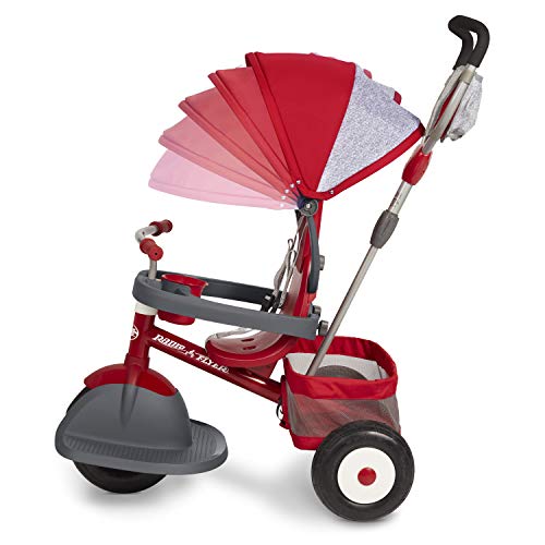 Radio Flyer Ultimate All-Terrain Stroll 'N Trike, Kids and Toddler Tricycle, Red Toddler Bike, For Ages 9 Months - 5 Years