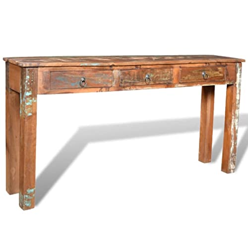 vidaXL Console Table with 3 Drawers Reclaimed Wood