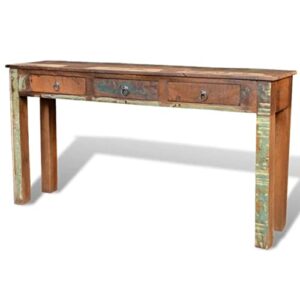 vidaXL Console Table with 3 Drawers Reclaimed Wood