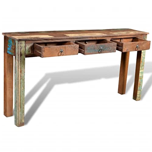 vidaXL Console Table with 3 Drawers Reclaimed Wood