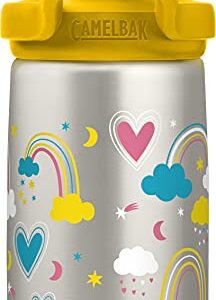 CamelBak Eddy+ Kids 12 oz Bottle, Insulated Stainless Steel with Straw Cap - Leak Proof When Closed, Rainbow Love