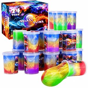 galaxy slime 24 pack, slime party favors for girls boys, unicorn color slime pack for kids goodie bag stuffers- pretty soft, stretchy & non sticky slime kit for girls boys ages 5 6 7 8 12