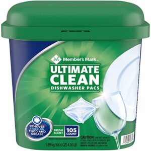 member’s mark ultimate clean dishwasher pacs, fresh scent, 105ct
