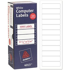 avery dot matrix printer address labels, 15/16″ x 3 1/2″, white, 5,000 customizable blank labels (4013)