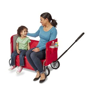 Radio Flyer 3-in-1 EZ Folding Wagon Ride On For Kids, Garden, & Cargo, Red Collapsible Wagon