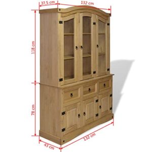 vidaXL Buffet & Hutch Mexican Pine Corona Range Display Cabinet Unit Bookcase