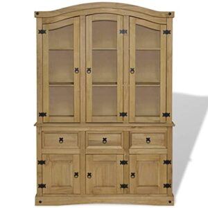 vidaXL Buffet & Hutch Mexican Pine Corona Range Display Cabinet Unit Bookcase