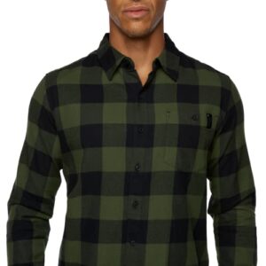 Black Diamond Mens Zodiac Flannel Long Sleeve Shirt, Dark Crimson/Smoke Plaid, X-Large