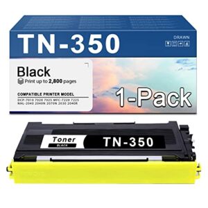 drawn tn-350 toner cartridge compatible tn350 toner replacement for brother dcp-7010 7020 7025 mfc-7220 7225 7820 7420 7820n hl-2040 2040n 2070n 2030 2040r printer, 1-pack black