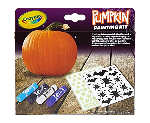 Crayola Galaxy No Carve Pumpkin Decorating Kit, Less Mess Kids Paint Set, Glow in The Dark Stickers