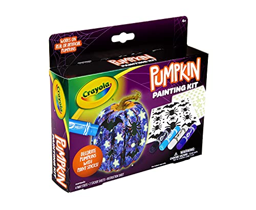 Crayola Galaxy No Carve Pumpkin Decorating Kit, Less Mess Kids Paint Set, Glow in The Dark Stickers