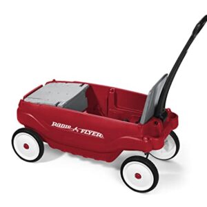 Radio Flyer, Deluxe Family Wagon with Canopy, Plastic Red Wagon, for Ages 1.5+
