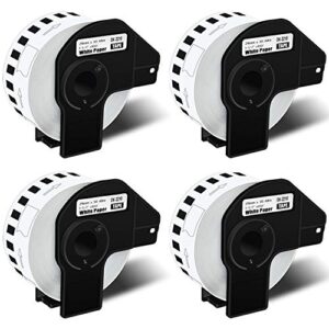 greencycle dk2210 continuous length white paper labels 1.1″ x 100 ft (29 mm x 30.4 m) compatible for brother ql-1050 ql-1050n ql-1060n ql-1100 ql-1110nwb, 4 rolls with cartridge frames